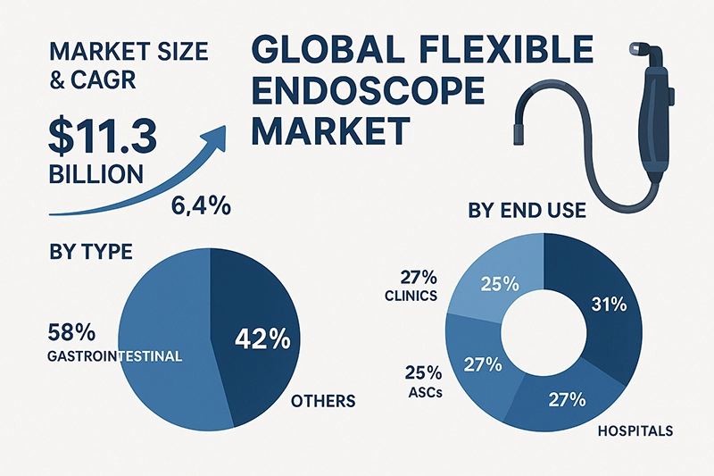Global flexible endoscope market trends 2025 infographic
