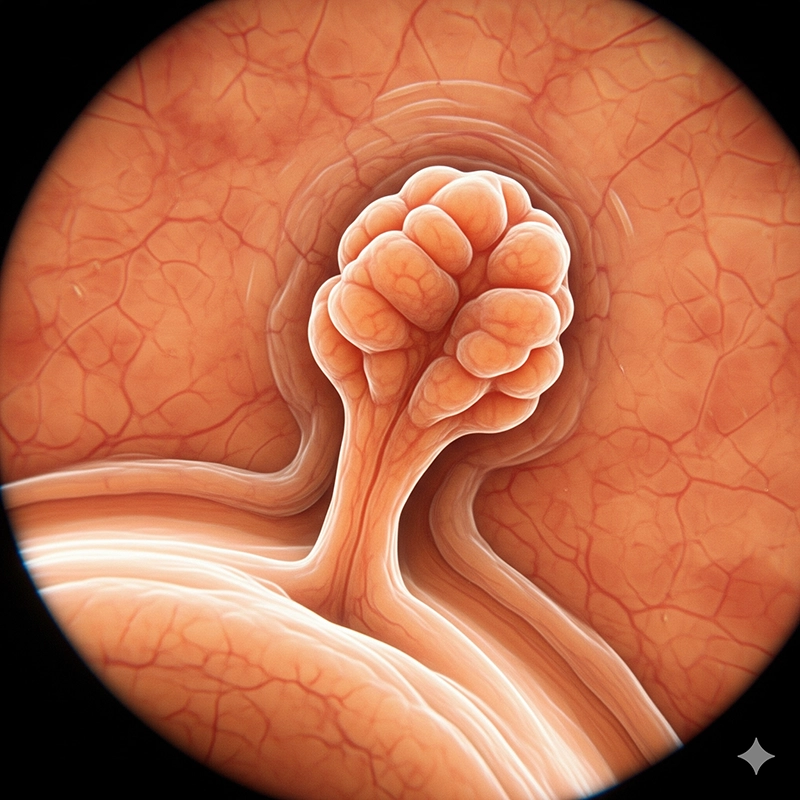 Video colonoscope image detecting a colon polyp