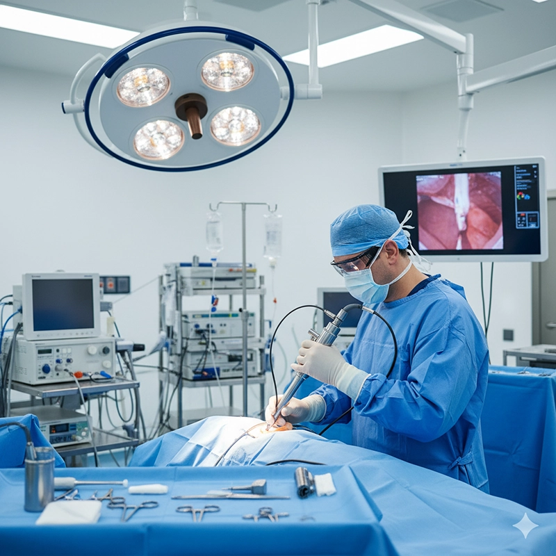 Rigid bronchoscopy in operating room