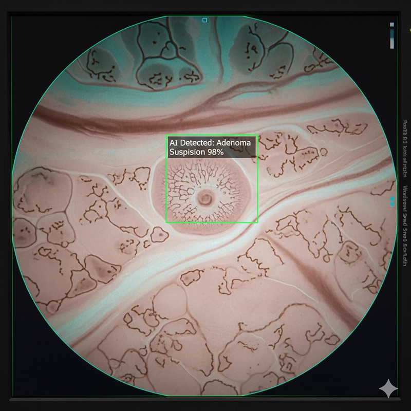 NBI imaging of colon mucosa during video colonoscopy