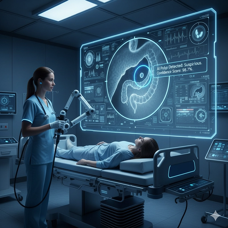 AI assisted medical endoscope technology in hospital