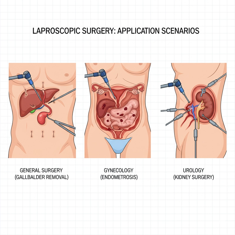 applications of laparoscope in surgery general gynecology urology