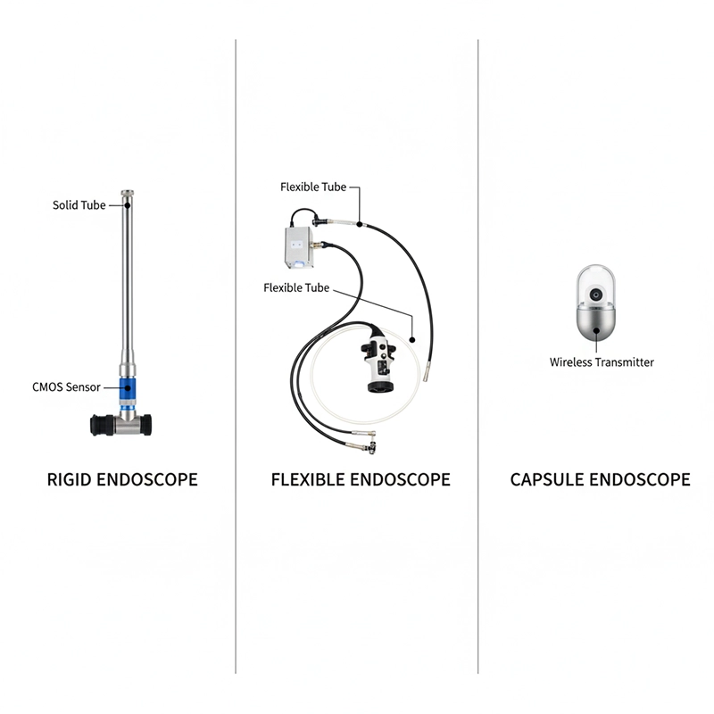 rigid flexible capsule medical endoscopes comparison