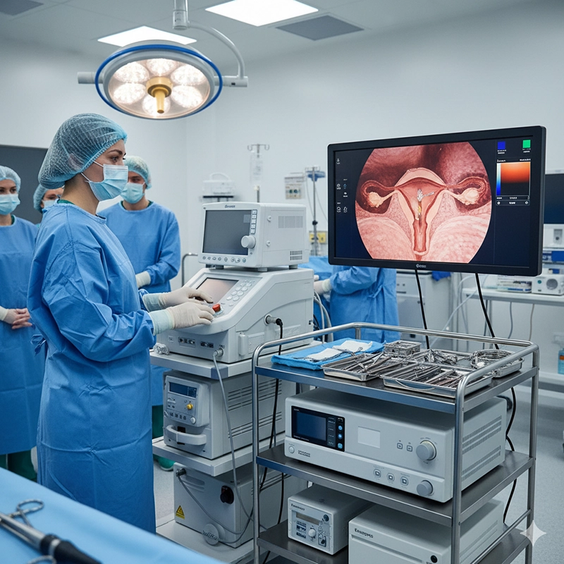 hysteroscopy machine in hospital operating room