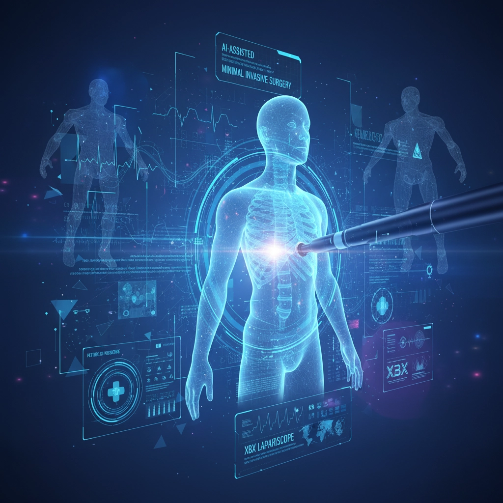 futuristic concept of AI-assisted minimally invasive surgery with XBX laparoscope