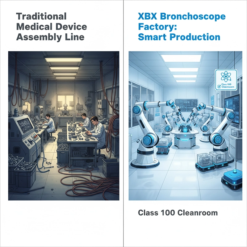 XBX bronchoscope factory production line