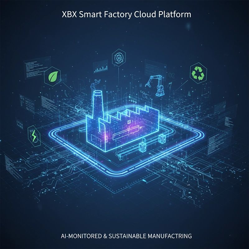 futuristic concept of AI and eco-friendly manufacturing at XBX bronchoscope factory
